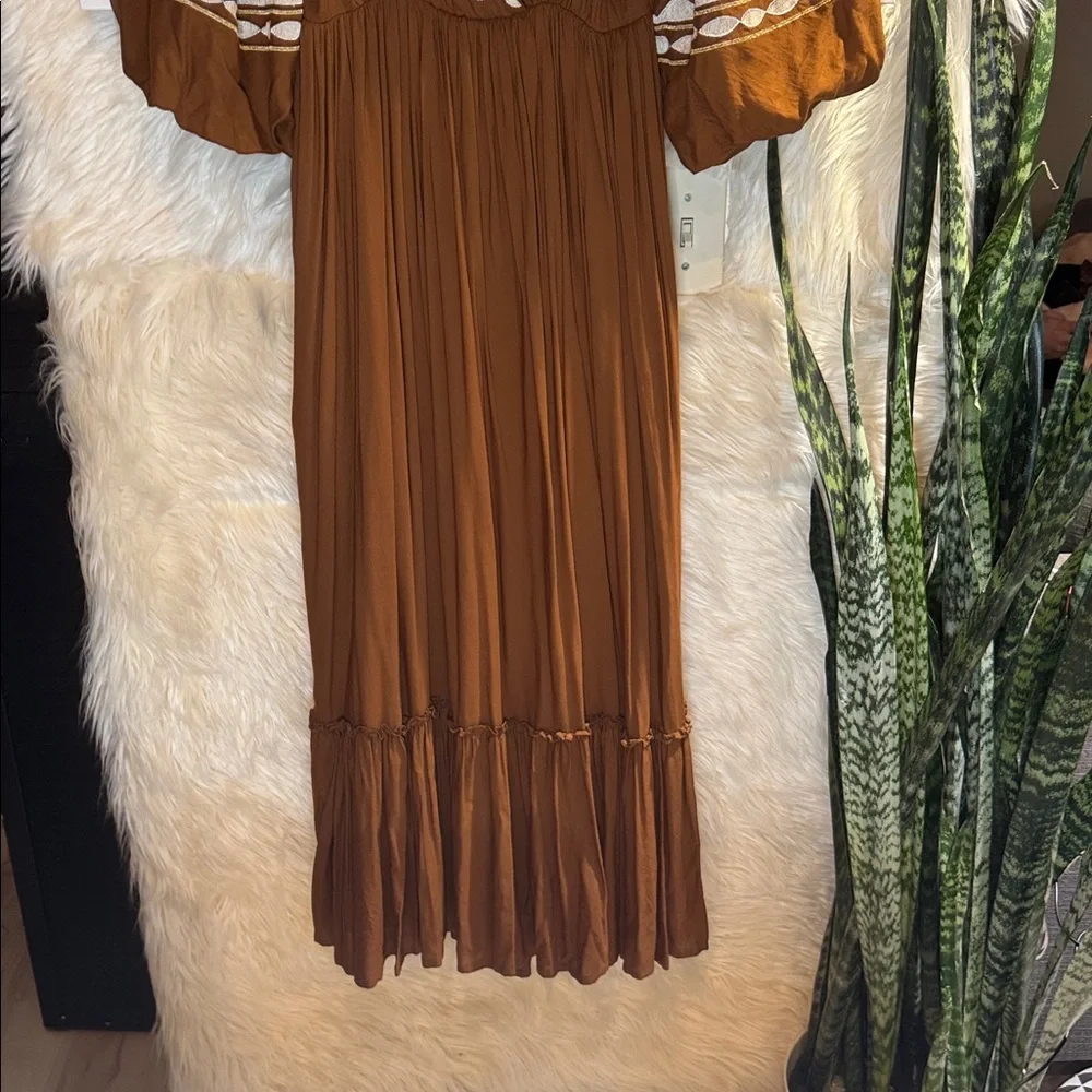 Anthropologie Let Me Be Embroidered Open-Back Maxi Dress - Picture 3 of 8